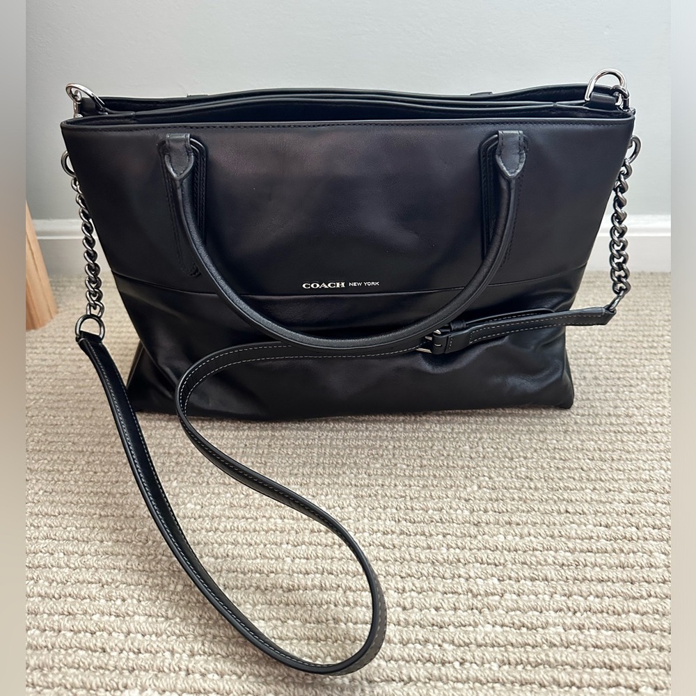 NEW Coach Soft Borough Bag, Nappa Leather 32291, Black